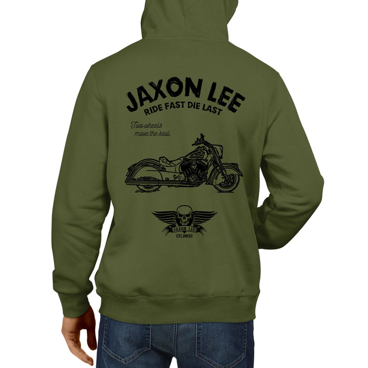 JL Ride Illustration For A Indian Chief Dark Horse Motorbike Fan Hoodie