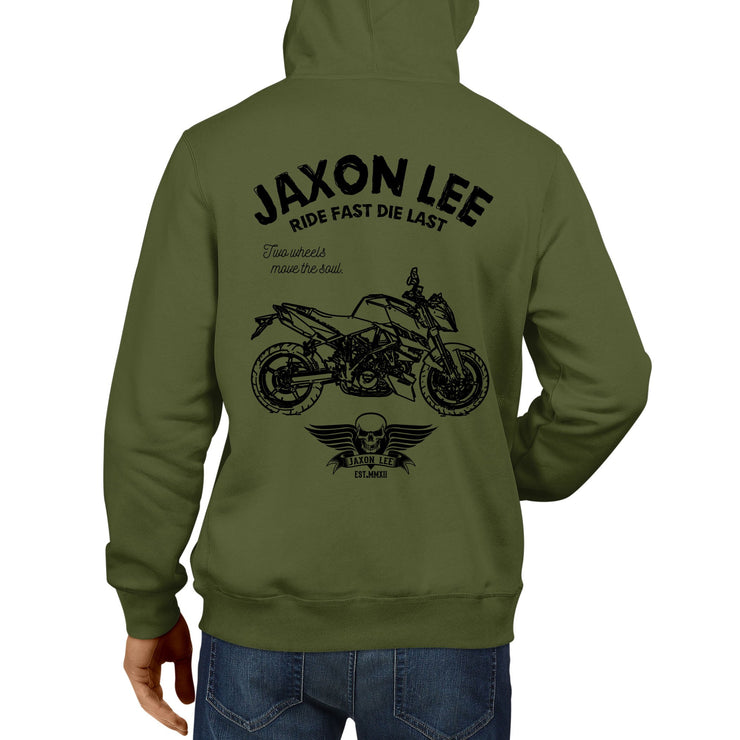 JL Ride illustration for a KTM 990 DukeR Motorbike fan Hoodie