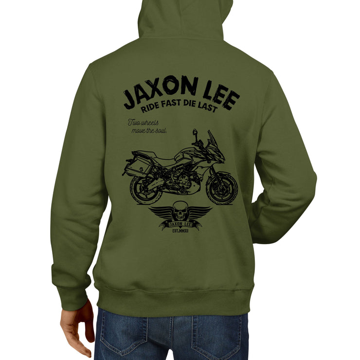 JL Ride Illustration For A Kawasaki Versys 650 LT Motorbike Fan Hoodie