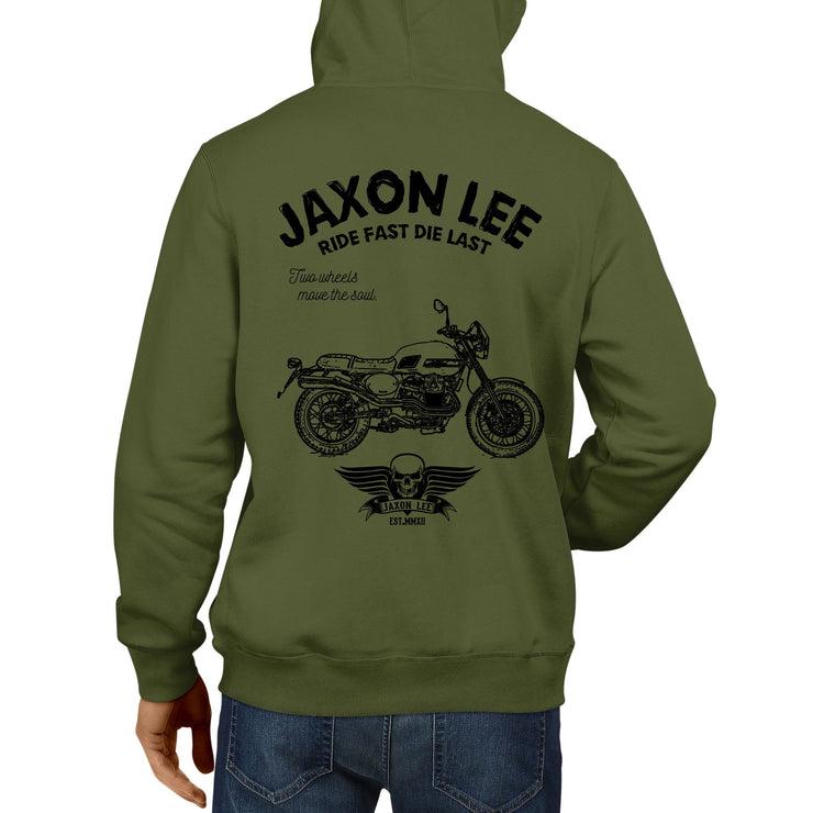 JL Ride Illustration For A Moto Guzzi V7II Stornello Motorbike Fan Hoodie