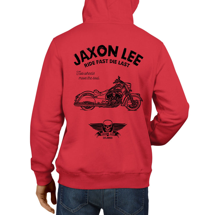 JL Ride Illustration For A Indian Chief Classic Motorbike Fan Hoodie
