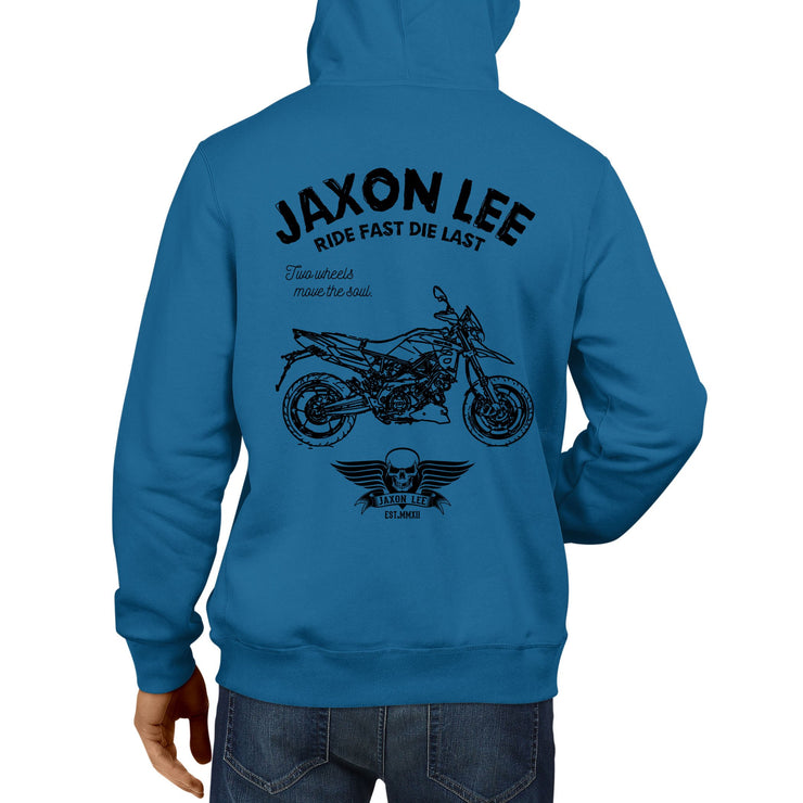 JL Ride Illustration for a Aprilia Dorsoduro 900 Motorbike fan Hoodie
