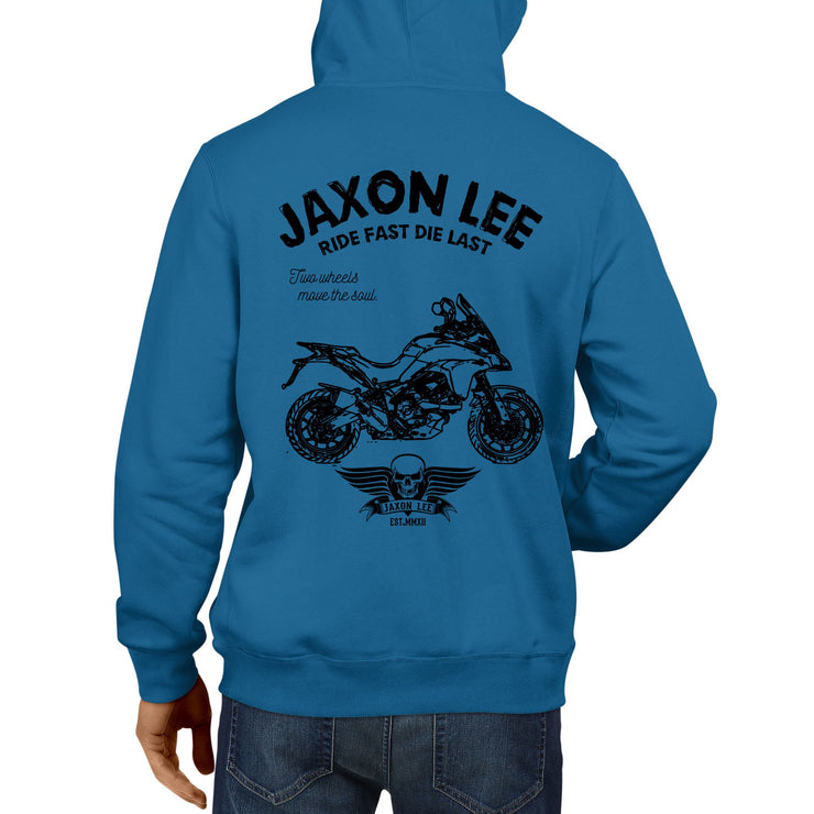 JL Ride Illustration For A Ducati Multistrada 950 Motorbike Fan Hoodie