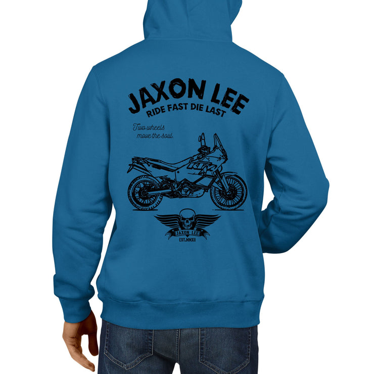 JL Ride illustration for a KTM 990 Adventure Motorbike fan Hoodie