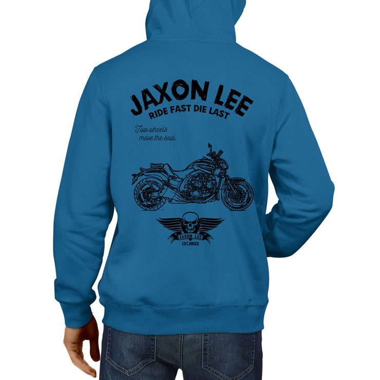 JL Ride Illustration For A Yamaha VMAX 2015 Motorbike Fan Hoodie