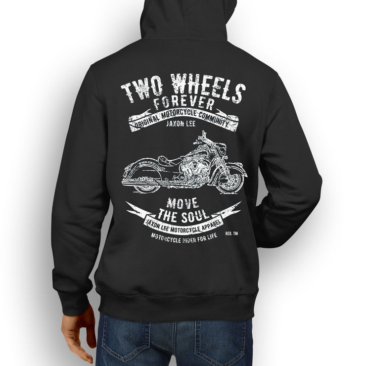 JL Soul Illustration For A Indian Chief Classic Motorbike Fan Hoodie