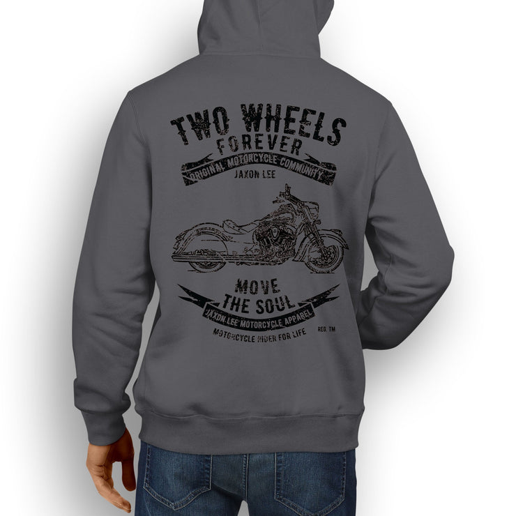 JL Soul Illustration For A Indian Chief Classic Motorbike Fan Hoodie