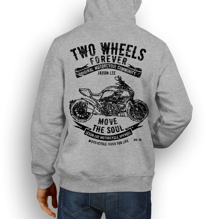 JL Soul Illustration For A Ducati Diavel Motorbike Fan Hoodie