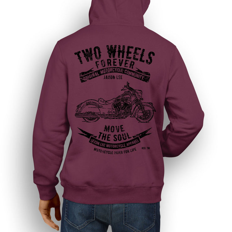 JL Soul Illustration For A Indian Chief Classic Motorbike Fan Hoodie