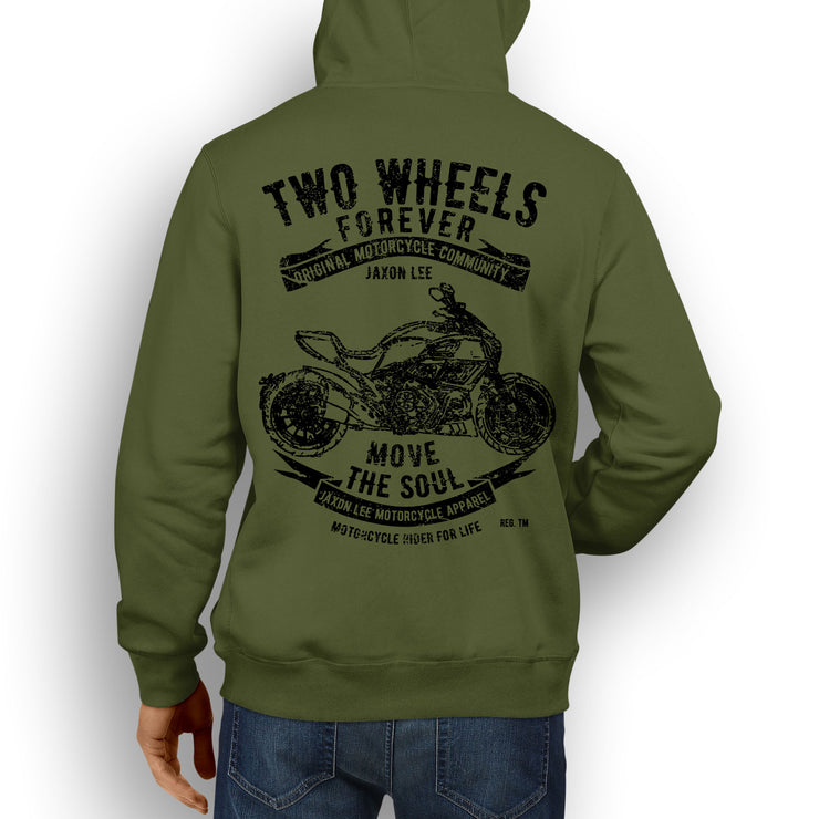 JL Soul Illustration For A Ducati Diavel Motorbike Fan Hoodie