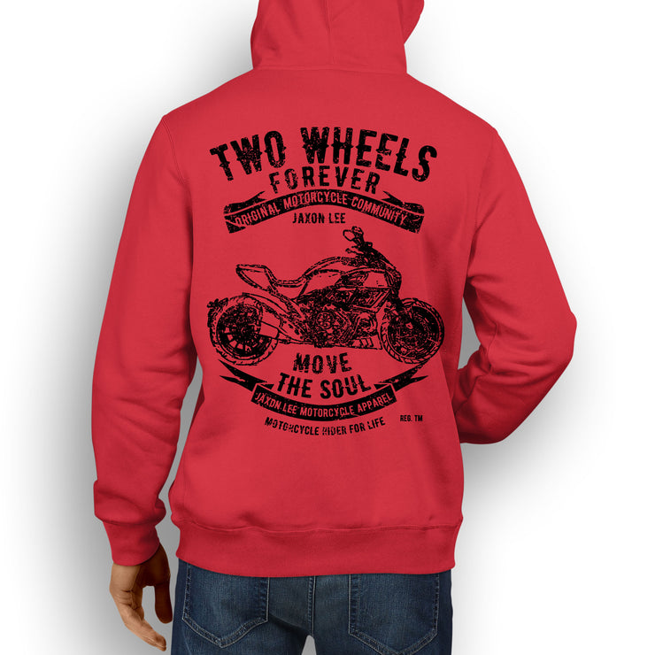 JL Soul Illustration For A Ducati Diavel Motorbike Fan Hoodie
