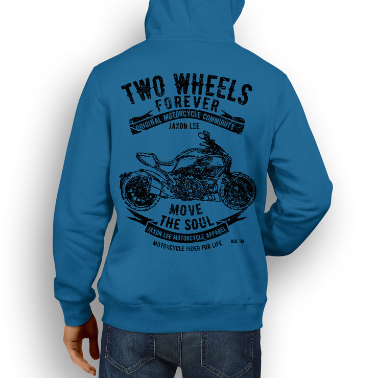JL Soul Illustration For A Ducati Diavel Motorbike Fan Hoodie
