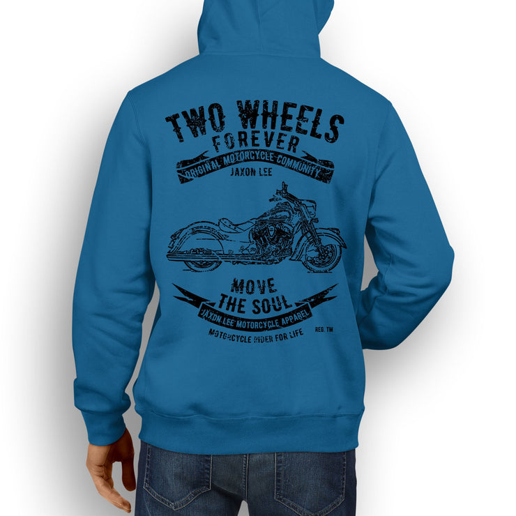 JL Soul Illustration For A Indian Chief Classic Motorbike Fan Hoodie