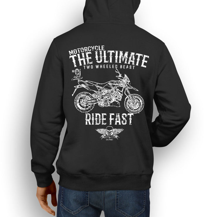 JL Ultimate Illustration for a Aprilia Dorsoduro 1200 Motorbike fan Hoodie