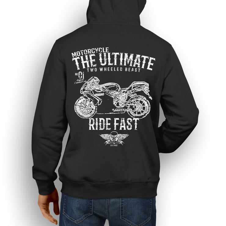 JL Ultimate Illustration For A Ducati 749 Motorbike Fan Hoodie