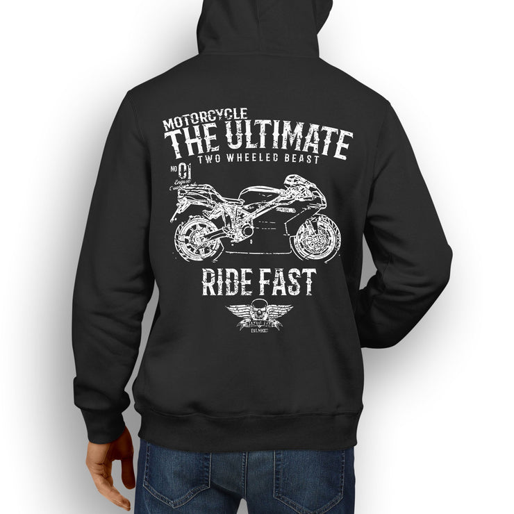 JL Ultimate Illustration For A Ducati 999 Motorbike Fan Hoodie