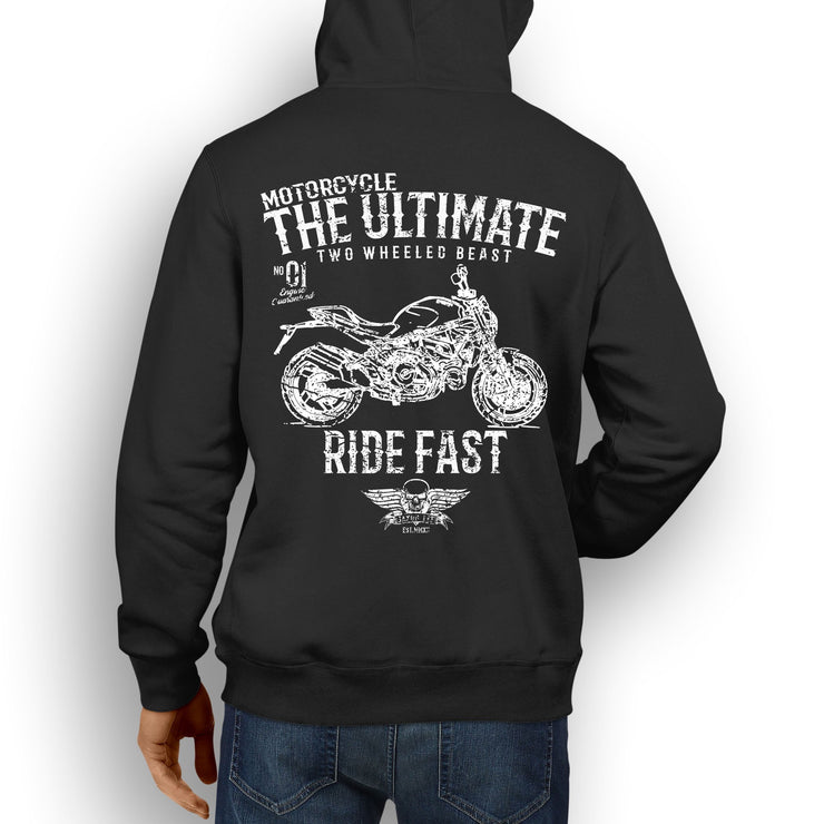JL Ultimate Illustration For A Ducati Monster 821 Motorbike Fan Hoodie