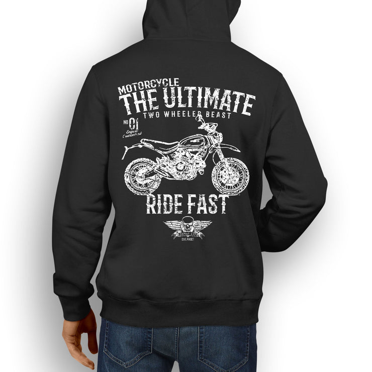 JL Ultimate Illustration For A Ducati Scrambler Desert Sled Motorbike Fan Hoodie