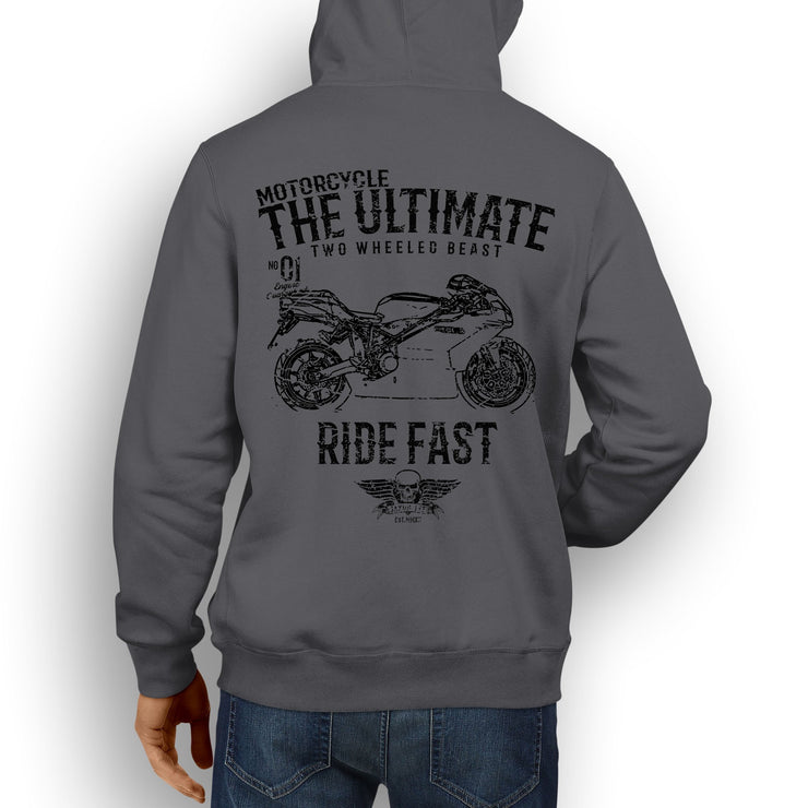 JL Ultimate Illustration For A Ducati 999 Motorbike Fan Hoodie