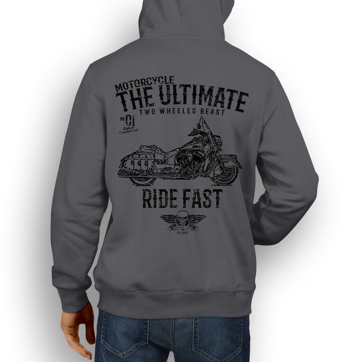 JL Ultimate Illustration For A Indian Chief Vintage Motorbike Fan Hoodie