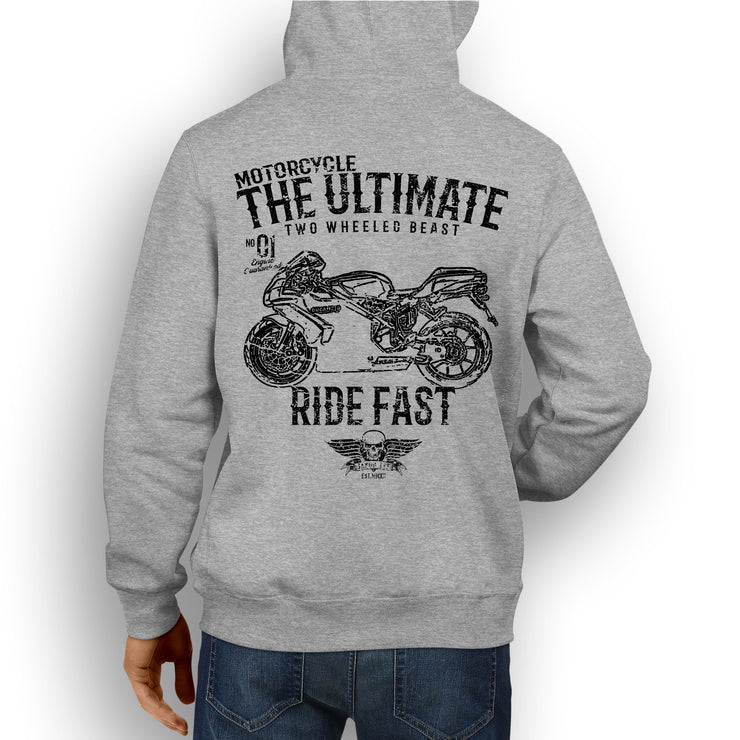 JL Ultimate Illustration For A Ducati 749 Motorbike Fan Hoodie