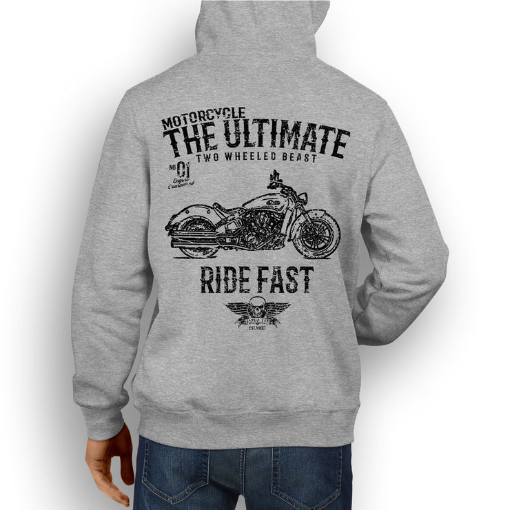 JL Ultimate Illustration For A Indian Scout Sixty Motorbike Fan Hoodie