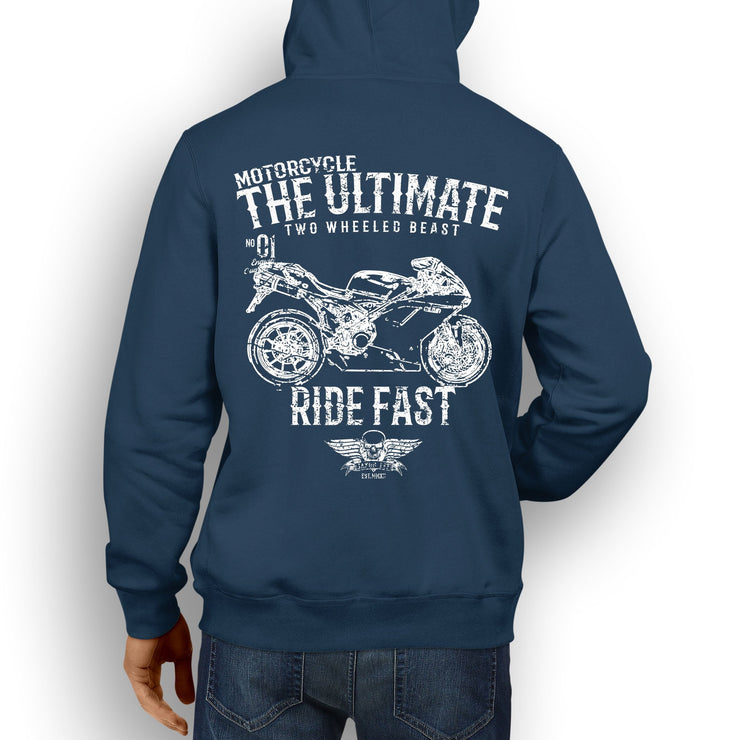 JL Ultimate Illustration For A Ducati 1198 Motorbike Fan Hoodie