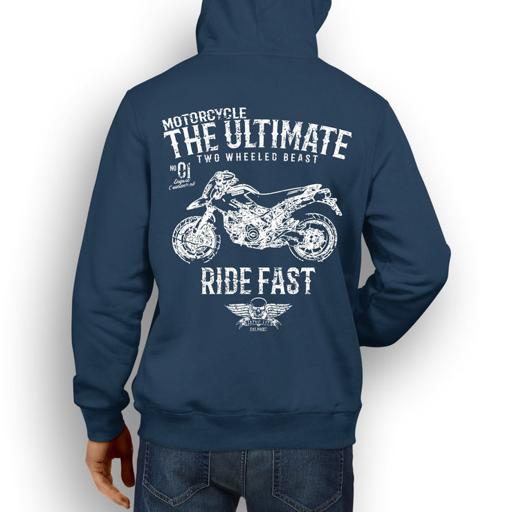 JL Ultimate Illustration For A Ducati Hypermotard 1100EVO Motorbike Fan Hoodie