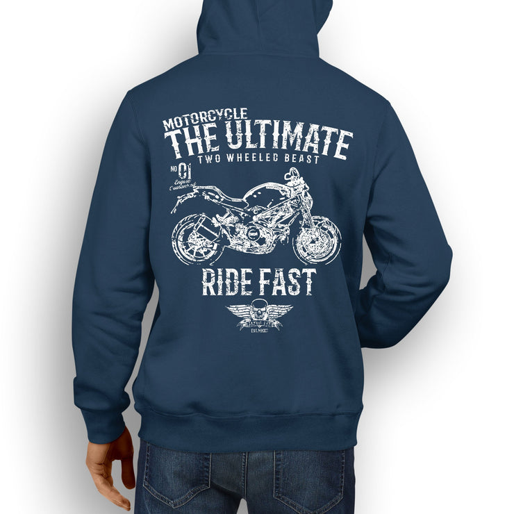 JL Ultimate Illustration For A Ducati Monster 1100 EVO Motorbike Fan Hoodie
