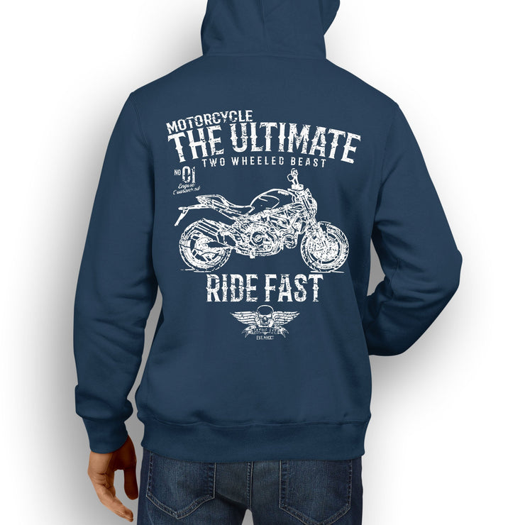 JL Ultimate Illustration For A Ducati Monster 821 Motorbike Fan Hoodie