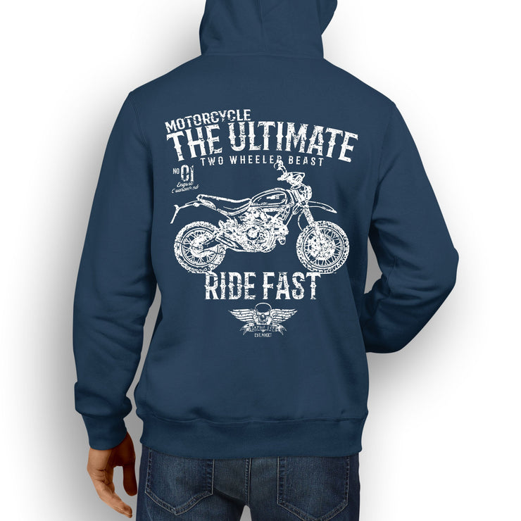JL Ultimate Illustration For A Ducati Scrambler Desert Sled Motorbike Fan Hoodie