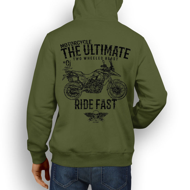 JL Ultimate Illustration For A BMW F800GS Adventure Motorbike Fan Hoodie