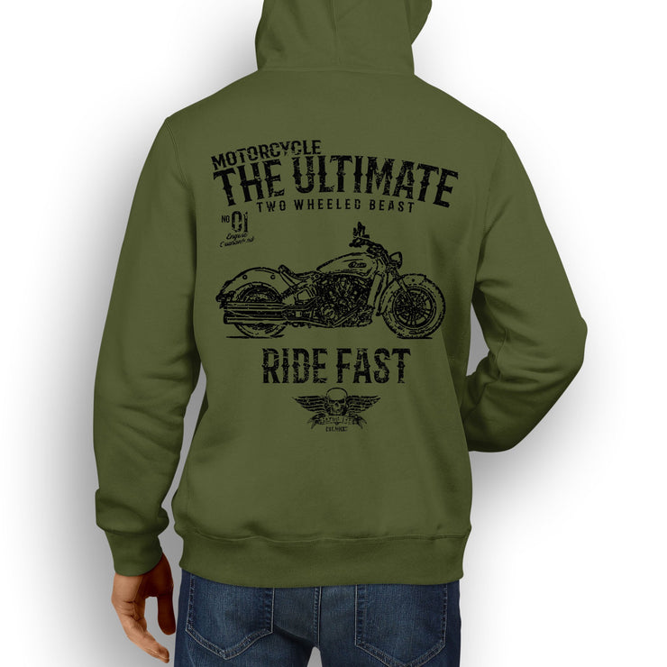 JL Ultimate Illustration For A Indian Scout Sixty Motorbike Fan Hoodie