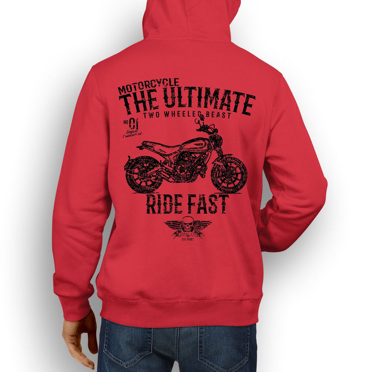 JL Ultimate Illustration For A Ducati Scrambler Icon Motorbike Fan Hoodie