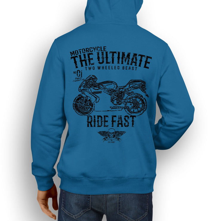 JL Ultimate Illustration For A Ducati 749 Motorbike Fan Hoodie