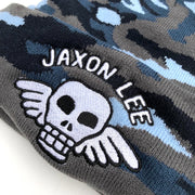 JL Winged Skull Pop Large Logo - Artic Camo Beanie