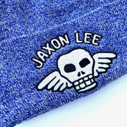 JL Winged Skull Pop Large Logo - Blue Heather Beanie