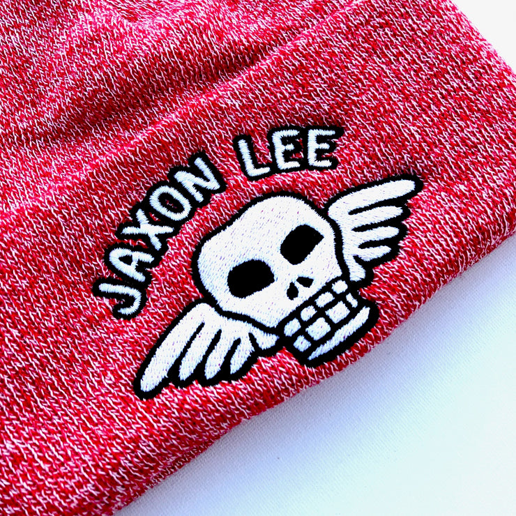 JL Winged Skull Pop Large Logo - Blue Heather Beanie