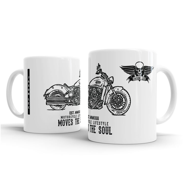 JL Illustration For A Indian Scout Sixty Motorbike Fan – Gift Mug