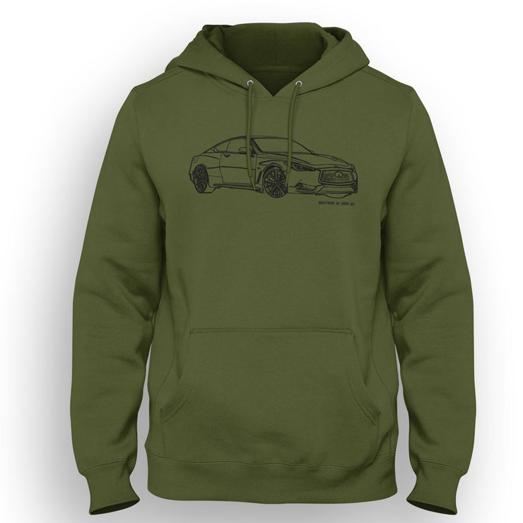 JL Illustration For A Infiniti Q60 Red Sport 400 Motorcar Fan Hoodie