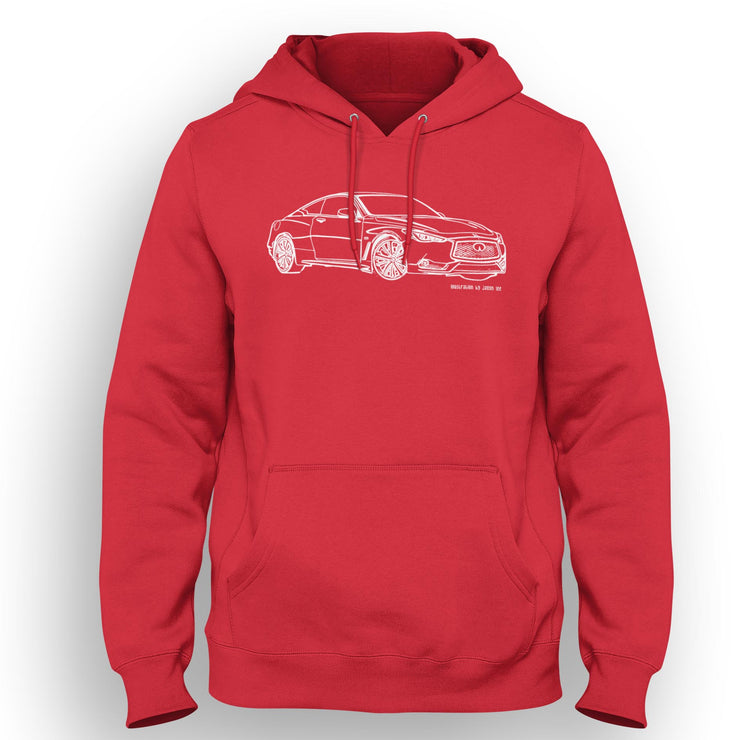 JL Illustration For A Infiniti Q60 Red Sport 400 Motorcar Fan Hoodie