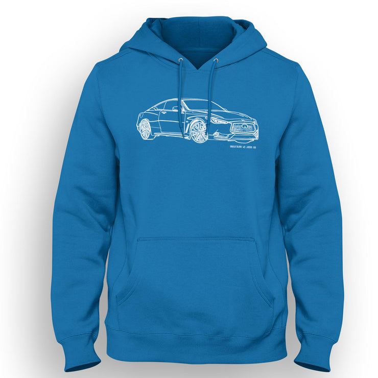 JL Illustration For A Infiniti Q60 Red Sport 400 Motorcar Fan Hoodie
