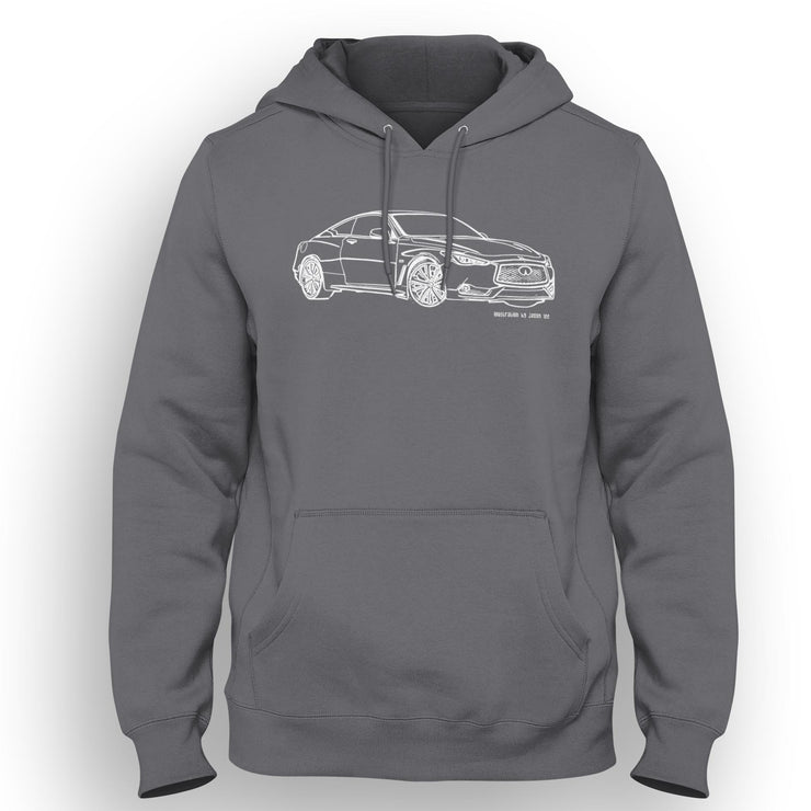 JL Illustration For A Infiniti Q60 Red Sport 400 Motorcar Fan Hoodie