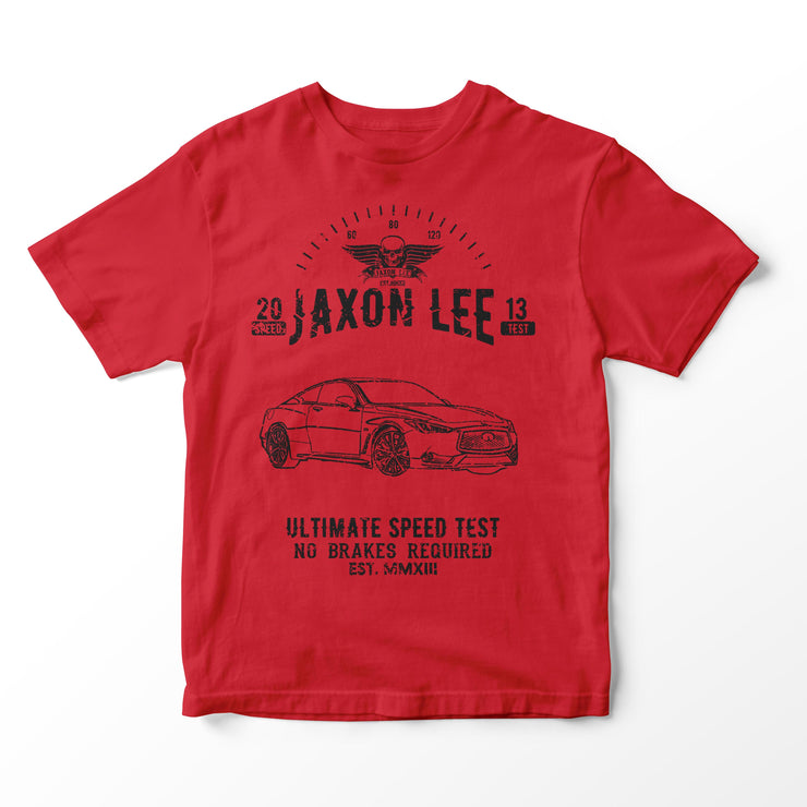 JL Speed Illustration for a Infiniti Q60 Red Sport 400 Motorcar fan T-shirt