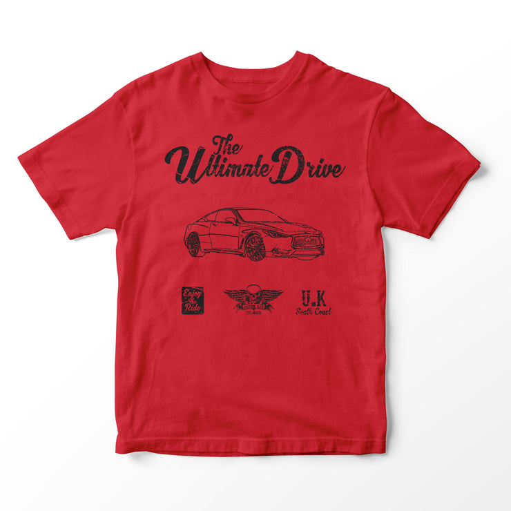 JL Ultimate Illustration for a Infiniti Q60 Red Sport 400 Motorcar fan T-shirt