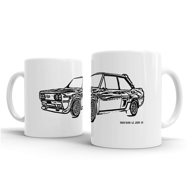 JL Illustration For A Fiat 131 Abarth Motorcar Fan – Gift Mug