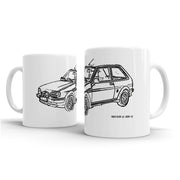 JL Illustration For A Ford Fiesta Mk2 XR2i Motorcar Fan – Gift Mug