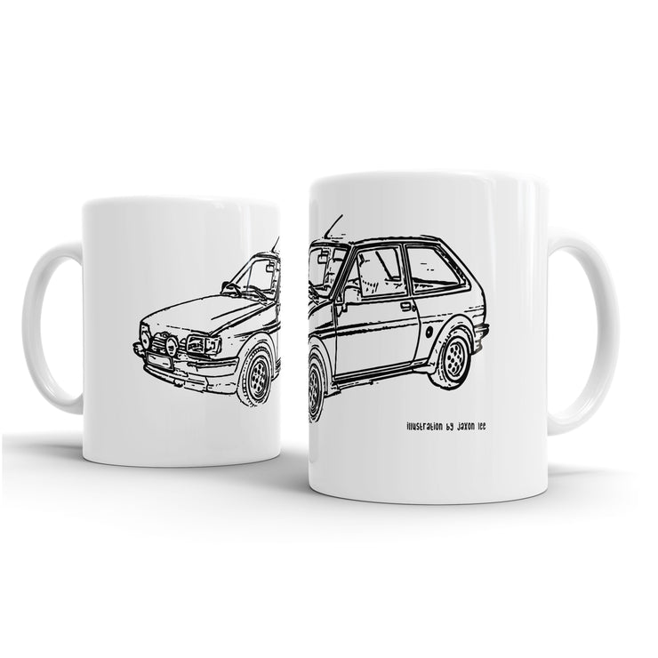 JL Illustration For A Ford Fiesta Mk2 XR2i Motorcar Fan – Gift Mug