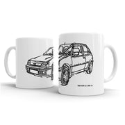JL Illustration For A Ford Fiesta RS Turbo Motorcar Fan – Gift Mug