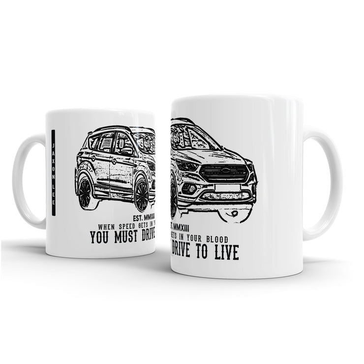 JL Illustration For A Ford Kuga Motorcar Fan – Gift Mug